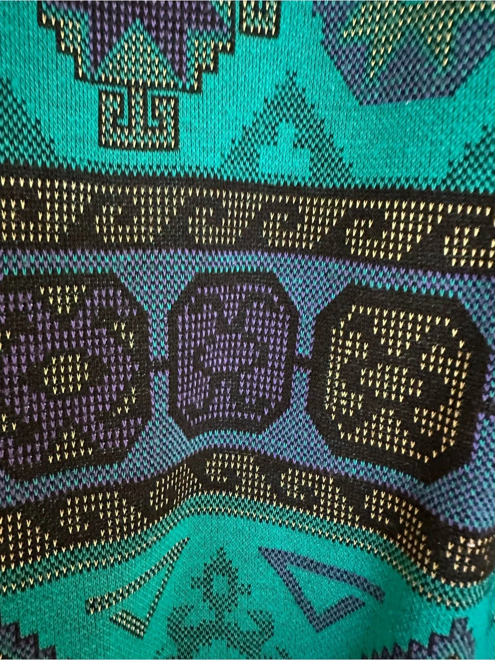 Vtg Lady Carol Aztec Western Knit Sweater Art To Wear Usa 80s 90s Size 3X